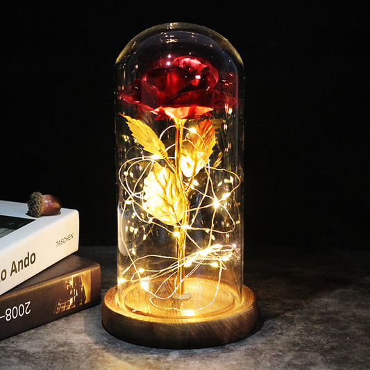 24k Gold Glass Rose - Galaxy Enhanced (5+ Colors)