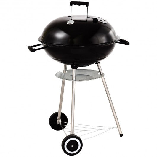 57 cm Outdoor Backyard Cooking Kettle Charcoal Grill with Wheels