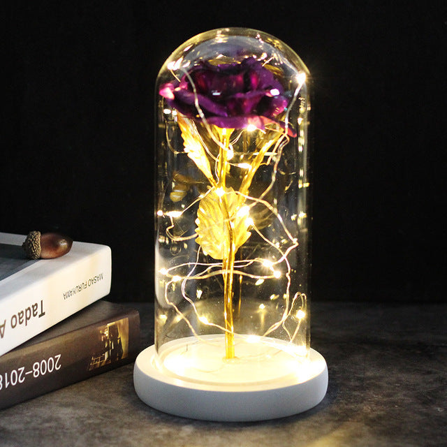 24k Gold Glass Rose - Galaxy Enhanced (5+ Colors)