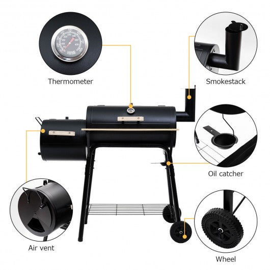 Patio Backyard Meat Cooker Steel BBQ Grill