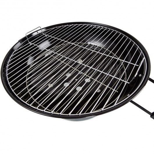 57 cm Outdoor Backyard Cooking Kettle Charcoal Grill with Wheels