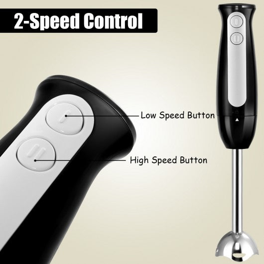 4-in-1 Immersion Hand Blender Mixer Processor Handheld Set Dual Speed