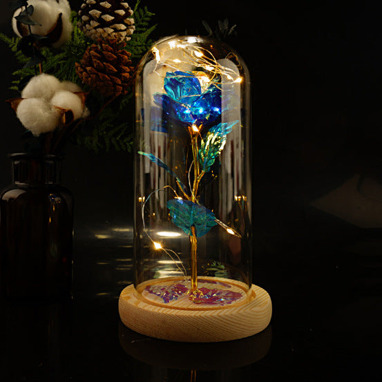 24k Gold Glass Rose - Galaxy Enhanced (5+ Colors)