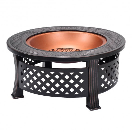 Outdoor Garden BBQ Steel Fire Pit Brazier Round Stove