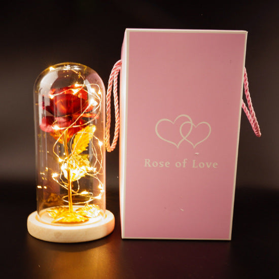 24k Gold Glass Rose - Galaxy Enhanced (5+ Colors)