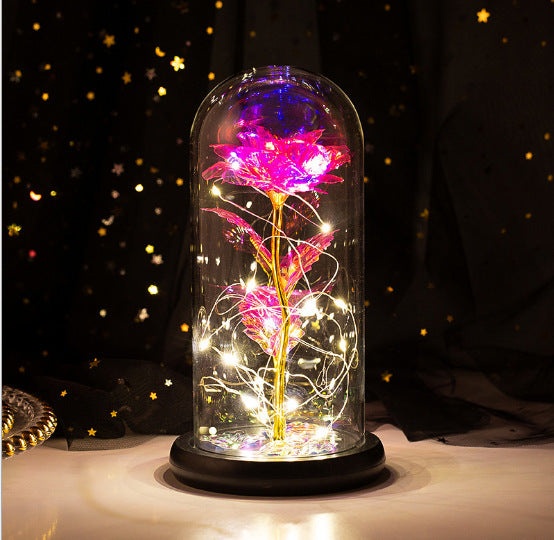 24k Gold Glass Rose - Galaxy Enhanced (5+ Colors)