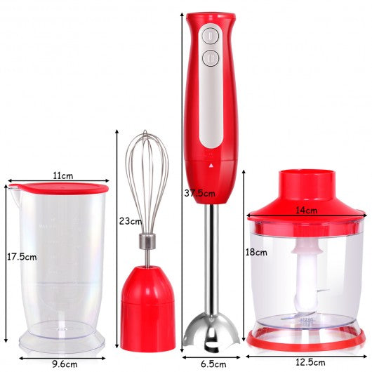 4-in-1 Immersion Hand Blender Mixer Processor Handheld Set Dual Speed