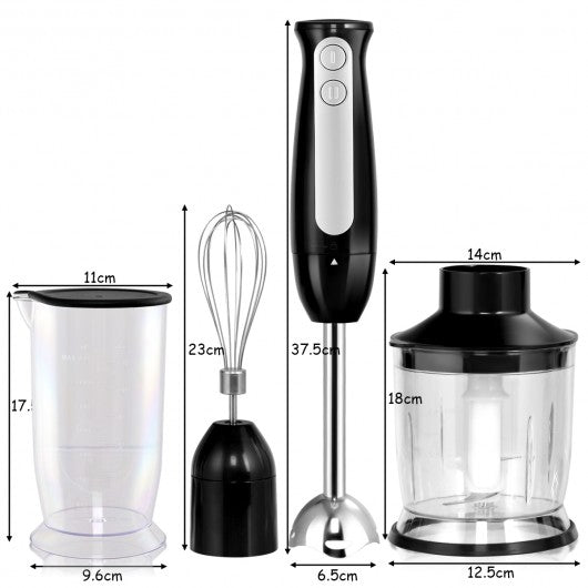 4-in-1 Immersion Hand Blender Mixer Processor Handheld Set Dual Speed