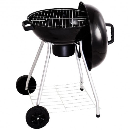 Outdoor Backyard Cooking Kettle Charcoal Grill with Wheels