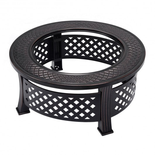 Outdoor Garden BBQ Steel Fire Pit Brazier Round Stove