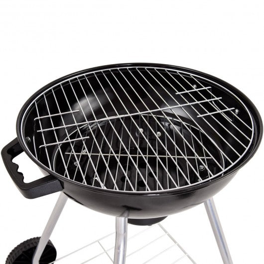 Outdoor Backyard Cooking Kettle Charcoal Grill with Wheels