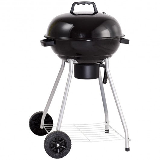 Outdoor Backyard Cooking Kettle Charcoal Grill with Wheels